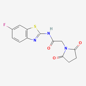 molecular formula C13H10FN3O3S B2481697 2-(2,5-dioxopyrrolidin-1-yl)-N-(6-fluorobenzo[d]thiazol-2-yl)acetamide CAS No. 476308-64-2
