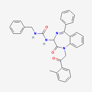 molecular formula C32H28N4O3 B2481698 1-(1-(2-(2-methylphenyl)-2-oxoethyl)-2-oxo-5-phenyl-2,3-dihydro-1H-1,4-diazepin-3-yl)-3-benzylurea CAS No. 1796900-14-5