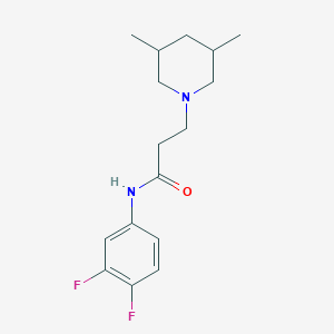 molecular formula C16H22F2N2O B248171 N-(3,4-difluorophenyl)-3-(3,5-dimethylpiperidin-1-yl)propanamide 