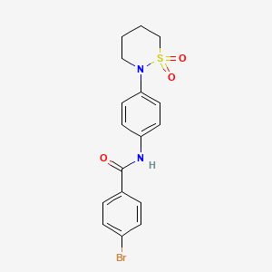 molecular formula C17H17BrN2O3S B2481710 4-bromo-N-[4-(1,1-dioxothiazinan-2-yl)phenyl]benzamide CAS No. 899976-12-6