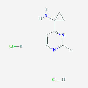 molecular formula C8H13Cl2N3 B2481711 1-(2-Methylpyrimidin-4-yl)cyclopropan-1-amine dihydrochloride CAS No. 2059988-49-5