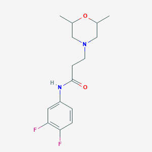 molecular formula C15H20F2N2O2 B248173 N-(3,4-difluorophenyl)-3-(2,6-dimethylmorpholin-4-yl)propanamide 