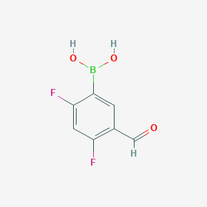 molecular formula C7H5BF2O3 B2481730 2,4-Difluoro-5-formylphenylboronic acid CAS No. 1413393-42-6