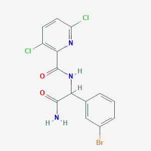 molecular formula C14H10BrCl2N3O2 B2481733 2-(3-Bromophenyl)-2-[(3,6-dichloropyridin-2-yl)formamido]acetamide CAS No. 1427560-28-8