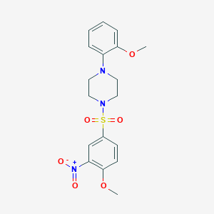 molecular formula C18H21N3O6S B2481734 1-(4-甲氧基-3-硝基苯基)磺酰基-4-(2-甲氧基苯基)哌嗪 CAS No. 433253-21-5