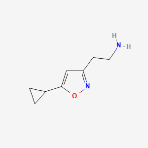 molecular formula C8H12N2O B2481744 2-(5-Ciclopropil-1,2-oxazol-3-IL)etan-1-amina CAS No. 1225812-56-5