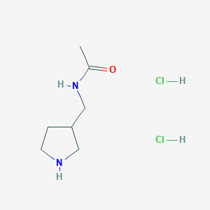 molecular formula C7H16Cl2N2O B2481747 N-[(吡咯烷-3-基)甲基]乙酰胺二盐酸盐 CAS No. 1909313-68-3