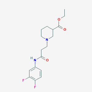 molecular formula C17H22F2N2O3 B248175 Ethyl 1-[3-(3,4-difluoroanilino)-3-oxopropyl]-3-piperidinecarboxylate 