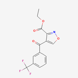 molecular formula C14H10F3NO4 B2481758 乙酸4-[3-(三氟甲基)苯甲酰]-1,2-噁唑-3-羧酸乙酯 CAS No. 338761-66-3