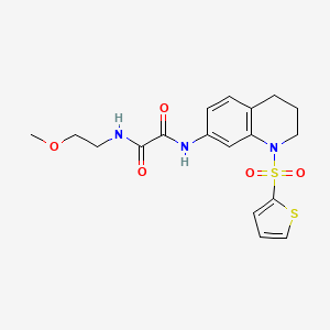 molecular formula C18H21N3O5S2 B2481762 N1-(2-methoxyethyl)-N2-(1-(thiophen-2-ylsulfonyl)-1,2,3,4-tetrahydroquinolin-7-yl)oxalamide CAS No. 898430-32-5