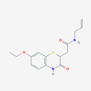 molecular formula C15H18N2O3S B2481764 N-allyl-2-(7-ethoxy-3-oxo-3,4-dihydro-2H-benzo[b][1,4]thiazin-2-yl)acetamide CAS No. 881484-97-5