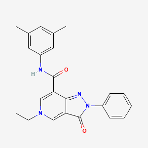 molecular formula C23H22N4O2 B2481771 N-(3,5-dimethylphenyl)-5-ethyl-3-oxo-2-phenyl-3,5-dihydro-2H-pyrazolo[4,3-c]pyridine-7-carboxamide CAS No. 923680-51-7