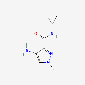 molecular formula C8H12N4O B2481776 4-amino-N-cyclopropyl-1-methyl-1H-pyrazole-3-carboxamide CAS No. 1488749-65-0