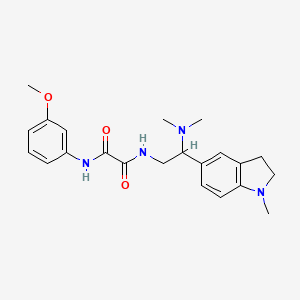 molecular formula C22H28N4O3 B2481778 N1-(2-(dimethylamino)-2-(1-methylindolin-5-yl)ethyl)-N2-(3-methoxyphenyl)oxalamide CAS No. 922116-64-1