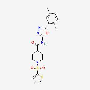 N-(5-(2,5-dimethylphenyl)-1,3,4-oxadiazol-2-yl)-1-(thiophen-2-ylsulfonyl)piperidine-4-carboxamide