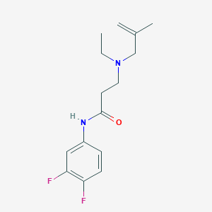 molecular formula C15H20F2N2O B248178 N-(3,4-difluorophenyl)-3-[ethyl(2-methyl-2-propenyl)amino]propanamide 