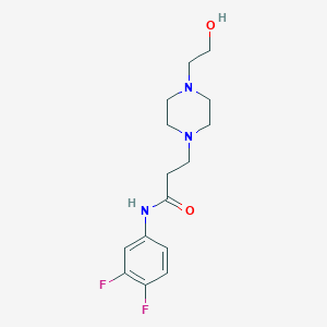 molecular formula C15H21F2N3O2 B248179 N-(3,4-difluorophenyl)-3-[4-(2-hydroxyethyl)piperazin-1-yl]propanamide 