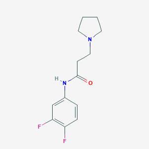 molecular formula C13H16F2N2O B248180 N-(3,4-difluorophenyl)-3-(pyrrolidin-1-yl)propanamide 
