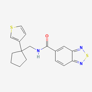 molecular formula C17H17N3OS2 B2481801 N-((1-(thiophen-3-yl)cyclopentyl)methyl)benzo[c][1,2,5]thiadiazole-5-carboxamide CAS No. 2034575-02-3