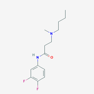 molecular formula C14H20F2N2O B248181 3-[butyl(methyl)amino]-N-(3,4-difluorophenyl)propanamide 
