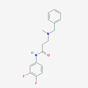 molecular formula C17H18F2N2O B248182 3-[benzyl(methyl)amino]-N-(3,4-difluorophenyl)propanamide 
