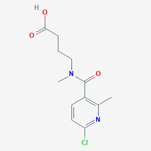 molecular formula C12H15ClN2O3 B2481823 4-[(6-Chloro-2-methylpyridine-3-carbonyl)-methylamino]butanoic acid CAS No. 2411217-35-9