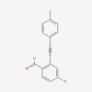 molecular formula C16H11FO B2481827 4-Fluoro-2-(p-tolylethynyl)benzaldehyde CAS No. 1322091-22-4