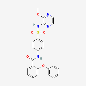 molecular formula C24H20N4O5S B2481828 N-(4-(N-(3-methoxypyrazin-2-yl)sulfamoyl)phenyl)-2-phenoxybenzamide CAS No. 2034370-53-9