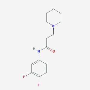 molecular formula C14H18F2N2O B248183 N-(3,4-difluorophenyl)-3-(piperidin-1-yl)propanamide 