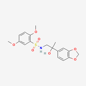 molecular formula C18H21NO7S B2481830 N-(2-(苯并[d][1,3]二噁杂环-5-基)-2-羟基丙基)-2,5-二甲氧基苯磺酰胺 CAS No. 1396717-67-1