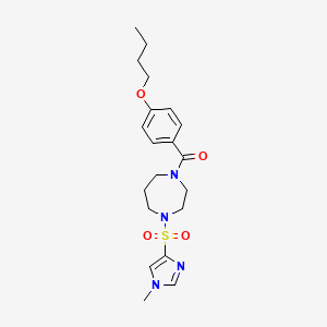 molecular formula C20H28N4O4S B2481838 (4-butoxyphenyl)(4-((1-methyl-1H-imidazol-4-yl)sulfonyl)-1,4-diazepan-1-yl)methanone CAS No. 1903907-48-1