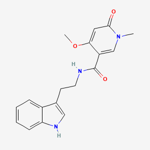 molecular formula C18H19N3O3 B2481841 N-(2-(1H-indol-3-yl)ethyl)-4-methoxy-1-methyl-6-oxo-1,6-dihydropyridine-3-carboxamide CAS No. 2034559-27-6