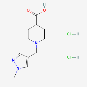 1-[(1-Methylpyrazol-4-yl)methyl]piperidine-4-carboxylic acid;dihydrochloride