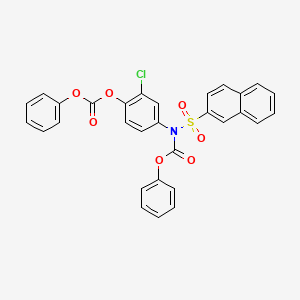 molecular formula C30H20ClNO7S B2481848 苯基(3-氯-4-((苯氧羰基)氧基)苯基)(萘-2-基磺酰)氨基甲酸酯 CAS No. 448197-15-7