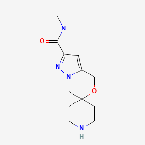 molecular formula C13H20N4O2 B2481849 N,N-Dimethylspiro[4,7-dihydropyrazolo[5,1-c][1,4]oxazine-6,4'-piperidine]-2-carboxamide CAS No. 2247103-02-0