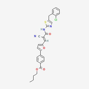 butyl 4-[5-[(E)-3-[[5-[(2-chlorophenyl)methyl]-1,3-thiazol-2-yl]amino]-2-cyano-3-oxoprop-1-enyl]furan-2-yl]benzoate