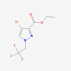 molecular formula C8H8BrF3N2O2 B2481854 ethyl 4-bromo-1-(2,2,2-trifluoroethyl)-1H-pyrazole-3-carboxylate CAS No. 1855937-64-2