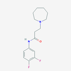 molecular formula C15H20F2N2O B248186 3-(azepan-1-yl)-N-(3,4-difluorophenyl)propanamide 