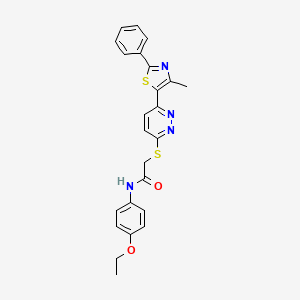 molecular formula C24H22N4O2S2 B2481868 N-(4-ethoxyphenyl)-2-((6-(4-methyl-2-phenylthiazol-5-yl)pyridazin-3-yl)thio)acetamide CAS No. 892415-84-8