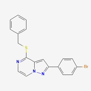molecular formula C19H14BrN3S B2481869 4-(苄硫基)-2-(4-溴苯基)吡唑并[1,5-a]嘧啶 CAS No. 1206986-47-1