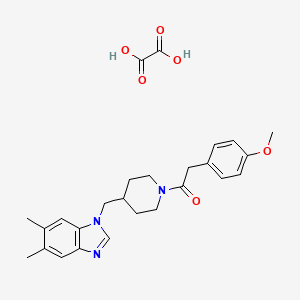 1-(4-((5,6-dimethyl-1H-benzo[d]imidazol-1-yl)methyl)piperidin-1-yl)-2-(4-methoxyphenyl)ethanone oxalate