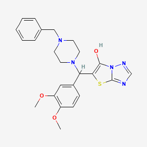 molecular formula C24H27N5O3S B2481877 5-((4-Benzylpiperazin-1-yl)(3,4-dimethoxyphenyl)methyl)thiazolo[3,2-b][1,2,4]triazol-6-ol CAS No. 868219-69-6