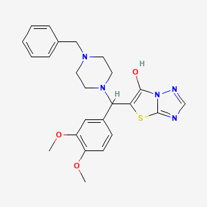 molecular formula C24H27N5O3S B2481877 5-((4-苄基哌嗪-1-基)(3,4-二甲氧基苯基)甲基)噻唑并[3,2-b][1,2,4]三唑-6-醇 CAS No. 868219-69-6