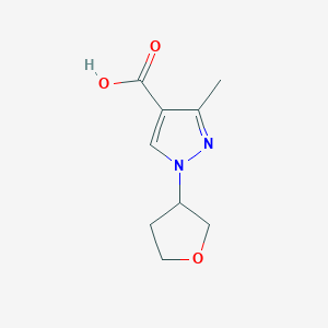 molecular formula C9H12N2O3 B2481878 3-methyl-1-(oxolan-3-yl)-1H-pyrazole-4-carboxylic acid CAS No. 1341513-43-6