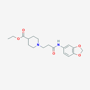 molecular formula C18H24N2O5 B248188 Ethyl 1-[3-(1,3-benzodioxol-5-ylamino)-3-oxopropyl]piperidine-4-carboxylate 