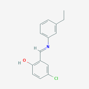 molecular formula C15H14ClNO B2481888 4-chloro-2-{(E)-[(3-ethylphenyl)imino]methyl}phenol CAS No. 1232827-34-7
