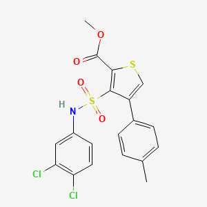 molecular formula C19H15Cl2NO4S2 B2481894 Methyl 3-[(3,4-dichlorophenyl)sulfamoyl]-4-(4-methylphenyl)thiophene-2-carboxylate CAS No. 1224010-26-7