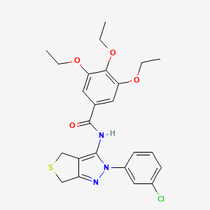 molecular formula C24H26ClN3O4S B2481898 N-[2-(3-chlorophenyl)-4,6-dihydrothieno[3,4-c]pyrazol-3-yl]-3,4,5-triethoxybenzamide CAS No. 450340-99-5
