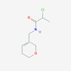 molecular formula C9H14ClNO2 B2481899 2-Chloro-N-(3,6-dihydro-2H-pyran-5-ylmethyl)propanamide CAS No. 1862170-21-5