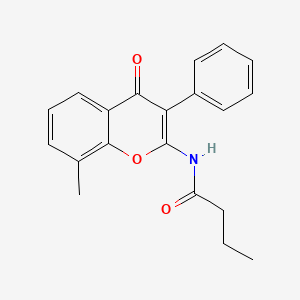 N-(8-methyl-4-oxo-3-phenylchromen-2-yl)butanamide